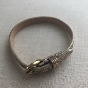 J.Crew Gold Leather Buckle Bracelet